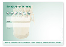 1215010106 Terminzettel "Saunaliebe" - 1 Termin mit Wochentagen Terminzettel "Saunaliebe" - 1 Termin mit Wochentagen