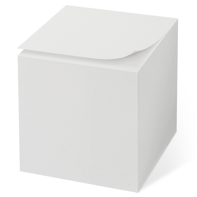 Notiz-Zettelklotz 10 x 10 x 10 cm Recycling Siebdruck mit Varianten Notiz-Zettelklotz 10 x 10 x 10 cm Recycling Siebdruck mit Varianten