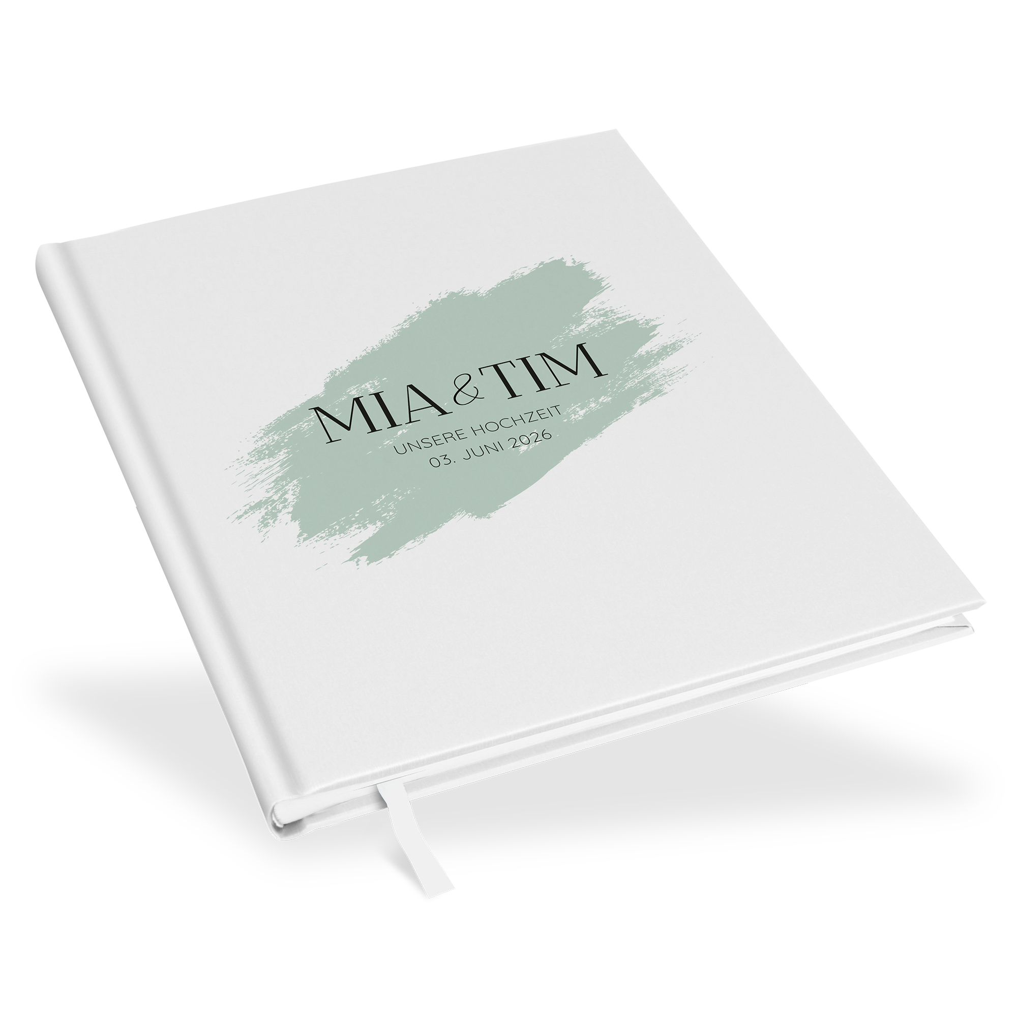 Gästebuch Hochzeit - Minimalistisch "Mint Brush"
