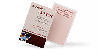 Reisebüro Visitenkarten  Reisebüro Visitenkarten