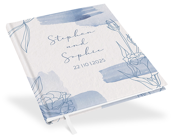 Gästebuch Hochzeit -  Aquarell "midnight petals"