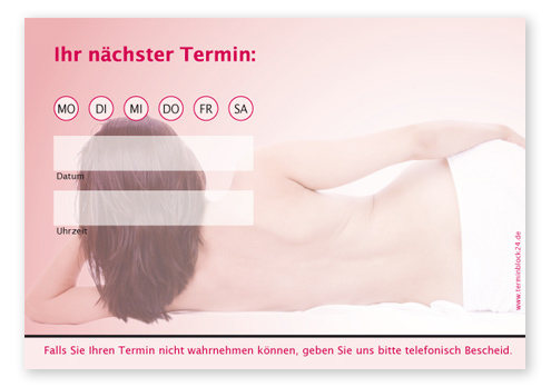 Terminzettel "Auszeit" - 1 Termin mit Wochentagen Terminzettel "Auszeit" - 1 Termin mit Wochentagen