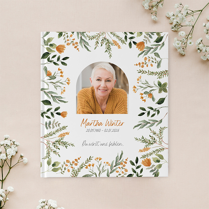 Kondolenzbuch - Warm Botanicals
