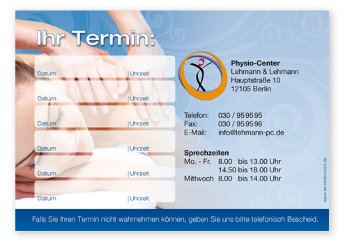 Terminzettel "relax" - 6 Termine