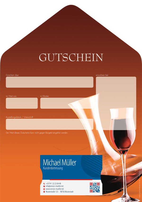 Gutscheinkarte Classic "edler Tropfen" Gutscheinkarte Classic "edler Tropfen"
