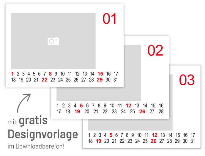 Fotokalender mit Monatsansicht Fotokalender mit Monatsansicht