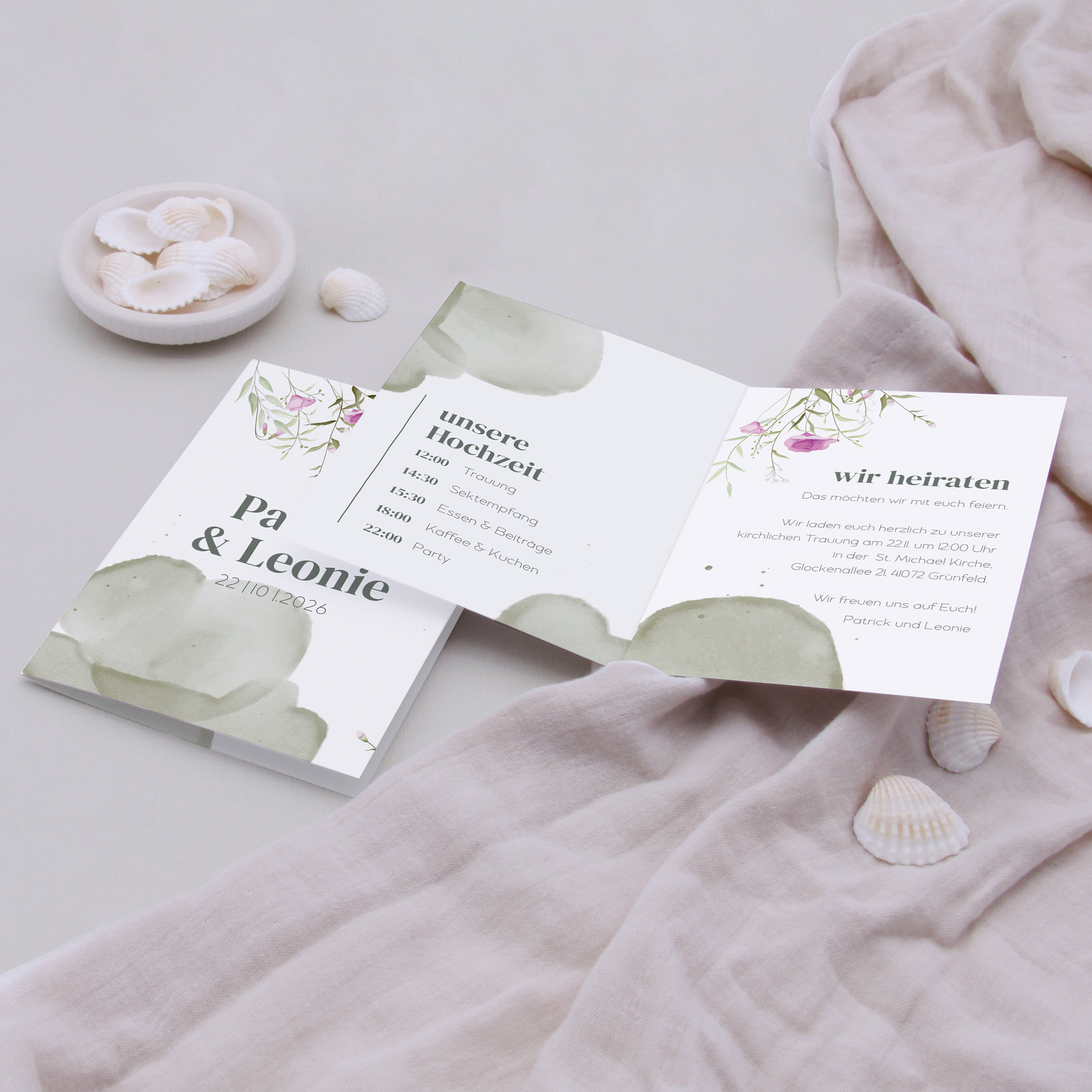 Klappkarte DIN A6 im Hochformat -Aquarell "Wildflower Garden"