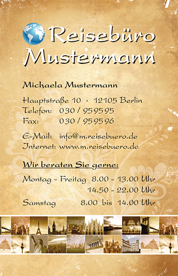 1212010268 Visitenkarte "Around the World" Visitenkarte "Around the World"