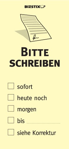 BIZSTIX® Business Haftnotizen "Bitte schreiben"