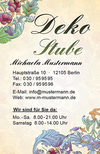 1212010301 Visitenkarte "vintage letter" Visitenkarte "vintage letter"