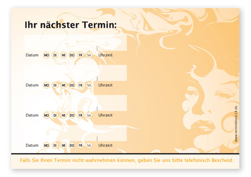 Terminzettel "Fire" - 4 Termine mit Wochentagen Terminzettel "Fire" - 4 Termine mit Wochentagen