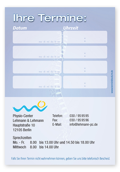Terminzettel "Da Vinci" - 4 Termine mit Wochentagen Terminzettel "Da Vinci" - 4 Termine mit Wochentagen