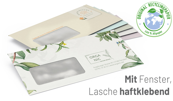 1307010000-RECY Briefumschlag DIN Lang mit Fenster Briefumschlag DIN Lang mit Fenster