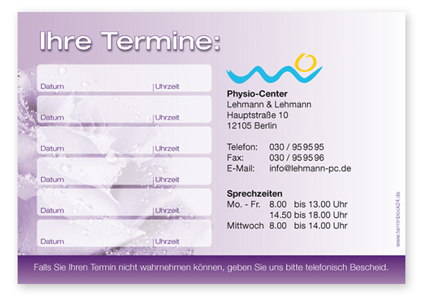 Terminzettel "Mitternachtstau" - 6 Termine