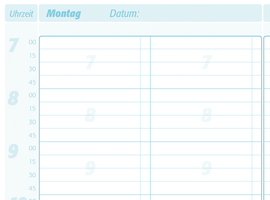 Terminplaner 2 Spalten - 15 Minuten-Takt Terminplaner 2 Spalten - 15 Minuten-Takt