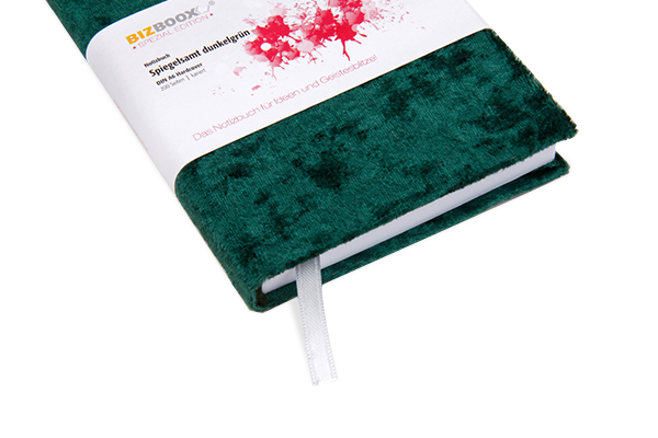 BIZBOOX® Spiegelsamt dunkelgrün DIN A6 BIZBOOX® Spiegelsamt dunkelgrün DIN A6