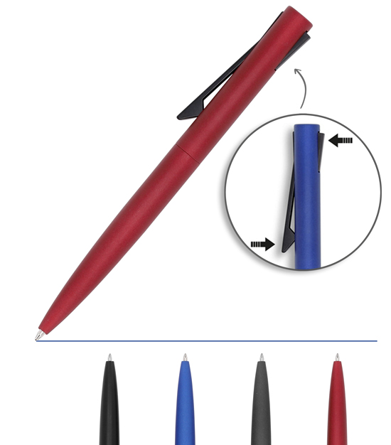 Kugelschreiber Softtouch Metall mit kippbarem Clip