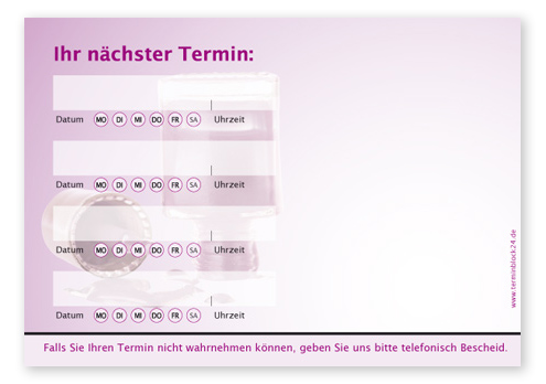 Terminzettel "bright colour" - 4 Termine mit Wochentagen