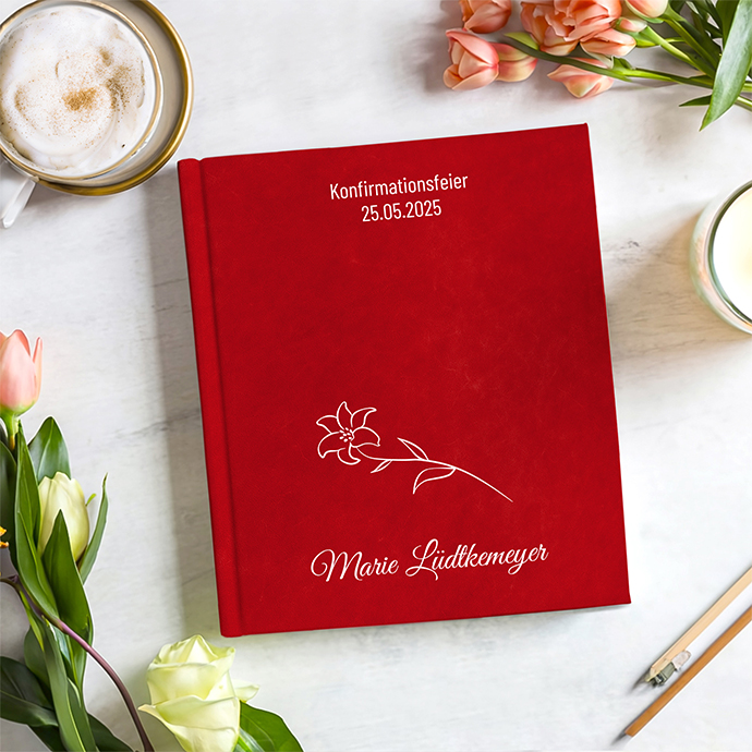 Gästebuch  Konfirmation Rot Gästebuch  Konfirmation Rot