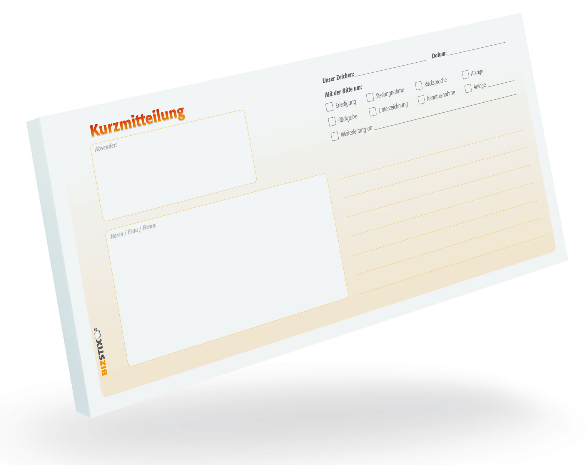 1305010101 BIZSTIX® Kurzmitteilungshaftnotizen BIZSTIX® Kurzmitteilungshaftnotizen
