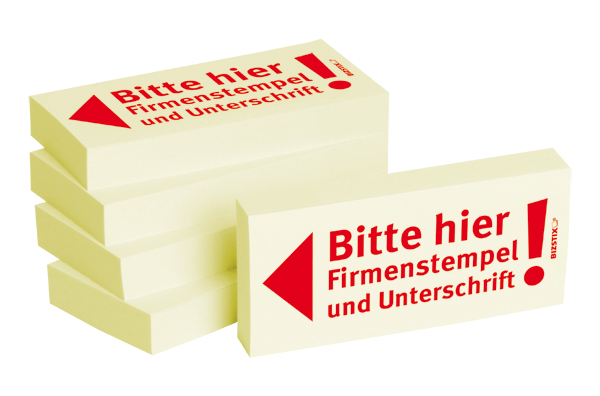 BIZSTIX® Business Haftnotizen Bitte hier Firmenstempel und Unterschrift!