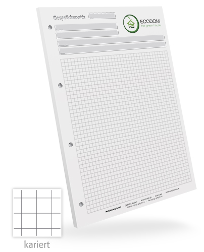 1302010603 Gesprächsnotizblock A4 kariert individuell Gesprächsnotizblock A4 kariert individuell