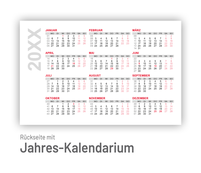 Scheckkarten-Kalender TakeOne quer Scheckkarten-Kalender TakeOne quer