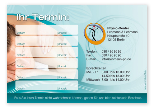 1214010631 Terminzettel "Wellnesstraum" - 6 Termine Terminzettel "Wellnesstraum" - 6 Termine