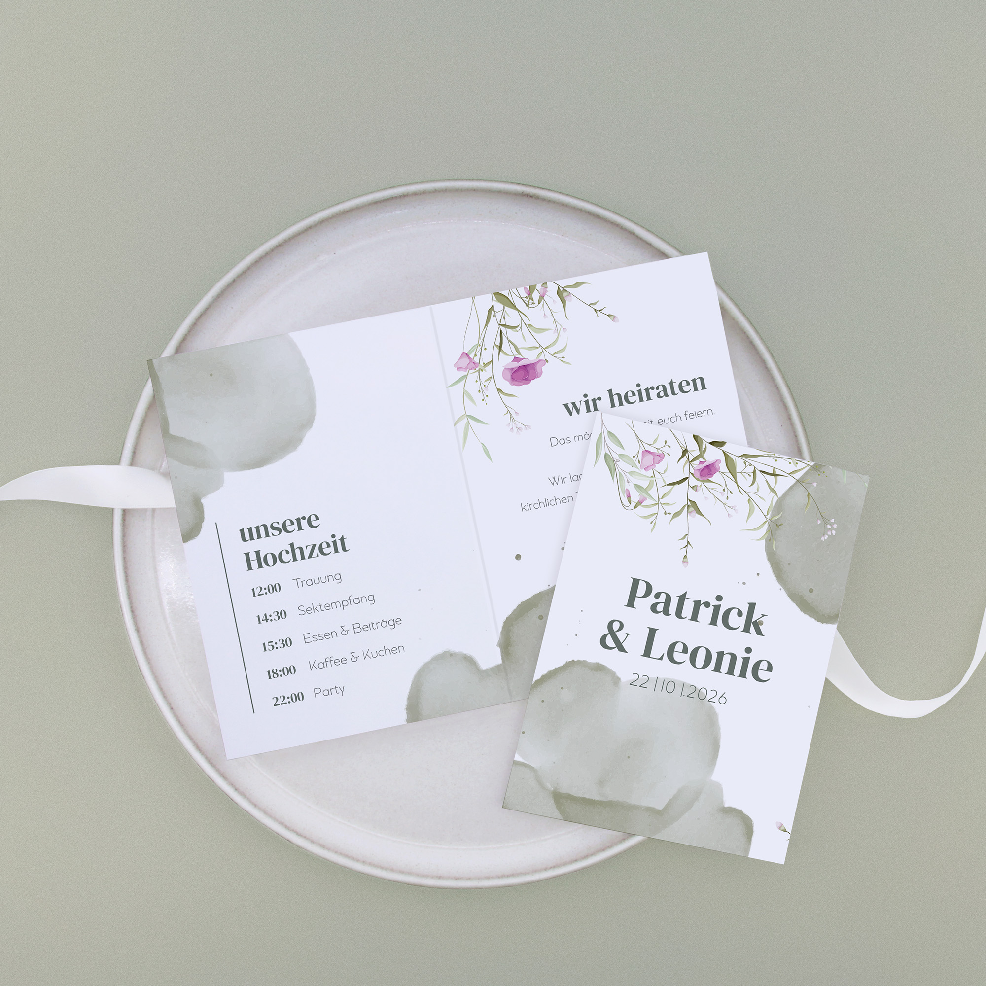 Klappkarte DIN A6 im Hochformat -Aquarell "Wildflower Garden"