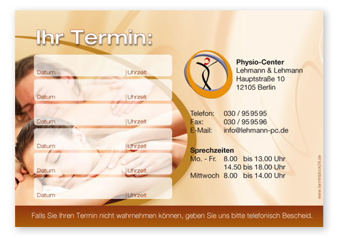 Terminzettel "Spa" - 6 Termine Terminzettel "Spa" - 6 Termine