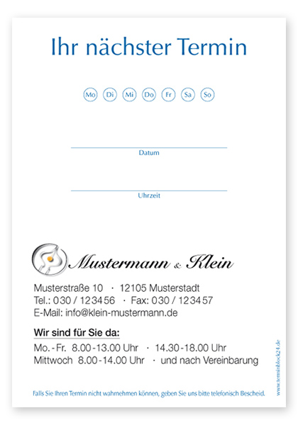 1237040101 Terminzettel "Easy Light" Terminzettel "Easy Light"