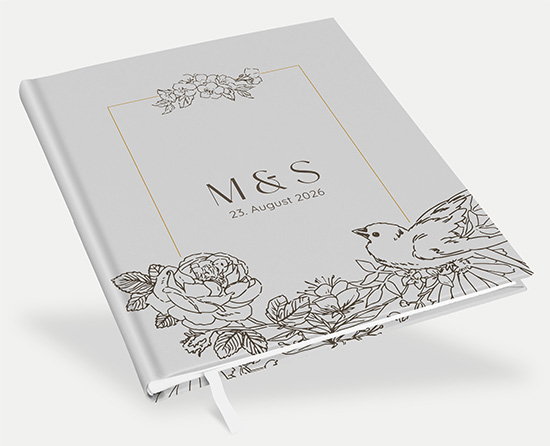 Gästebuch Hochzeit - Vintage "Petal Bird"