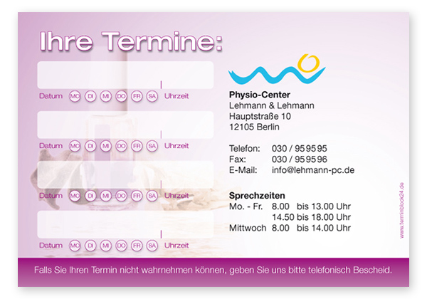 Terminzettel "nail design" - 4 Temine mit Wochentagen Terminzettel "nail design" - 4 Temine mit Wochentagen