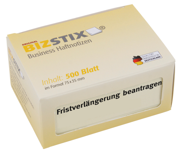 BIZSTIX® Business Haftnotizen "Fristverlängerung beantragen" BIZSTIX® Business Haftnotizen "Fristverlängerung beantragen"