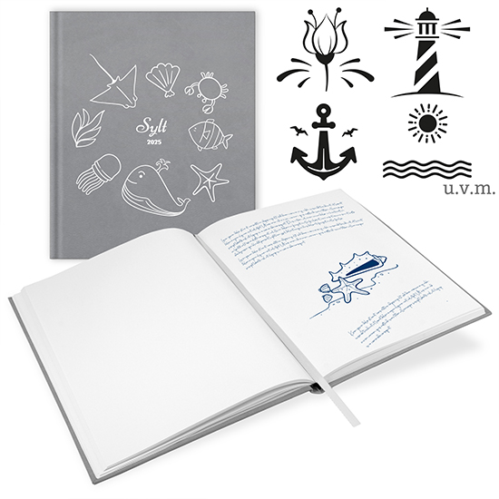 GB-21202-F Gästebuch Ferienwohnung Silbergrau Gästebuch Ferienwohnung Silbergrau