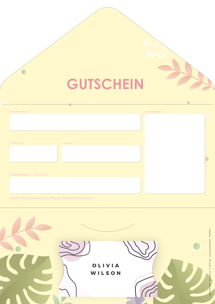 Gutscheinkarte Classic "Tropical Beauty" individuell Gutscheinkarte Classic "Tropical Beauty" individuell