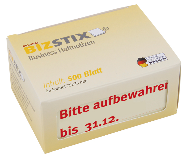 BIZSTIX® Business Haftnotizen "Bitte aufbewahren bis"