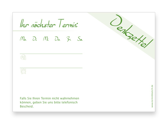 Terminzettel Classic #1 grün Terminzettel Classic #1 grün