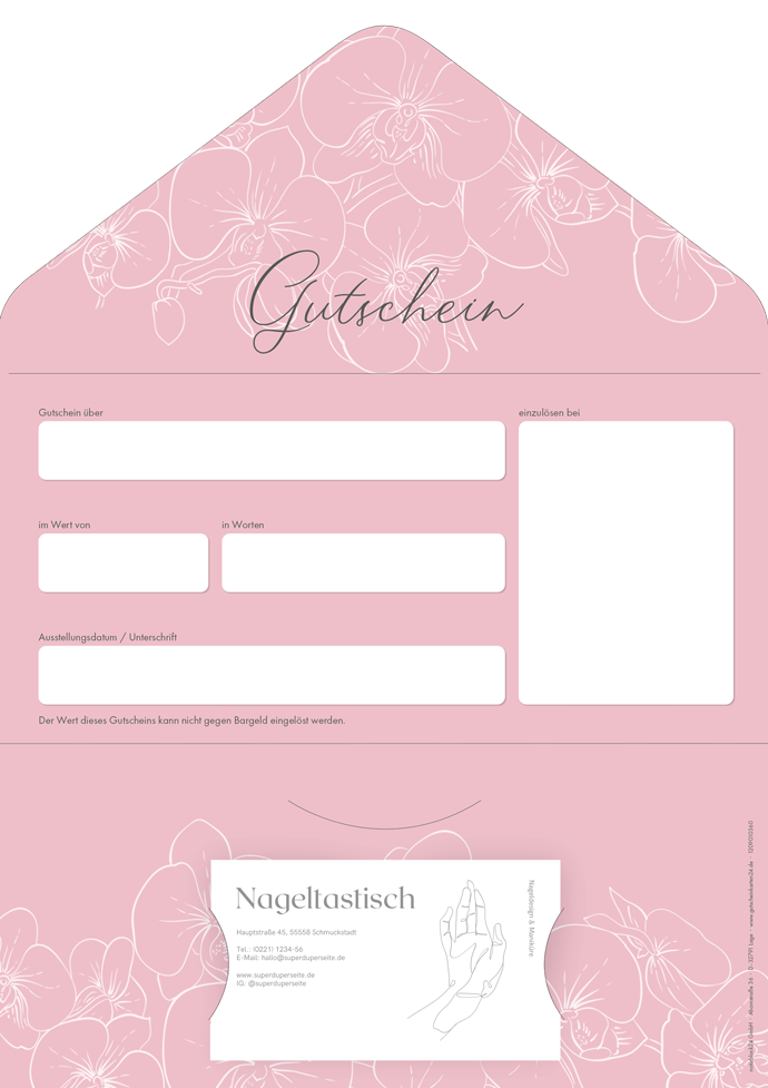 Gutscheinkarte Classic "Pink Feet"