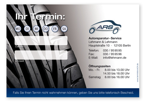 Terminzettel "Grip" - 1 Termin mit Wochentagen Terminzettel "Grip" - 1 Termin mit Wochentagen