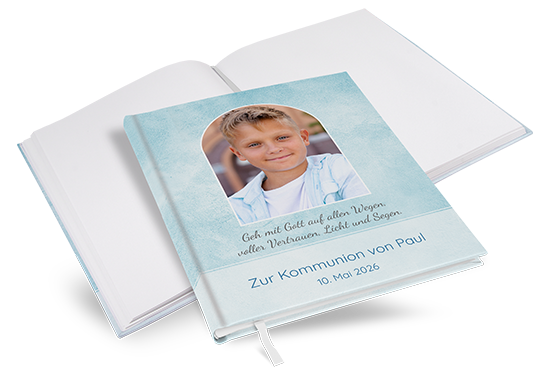 Gästebuch Kommunion "Soft Aqua"