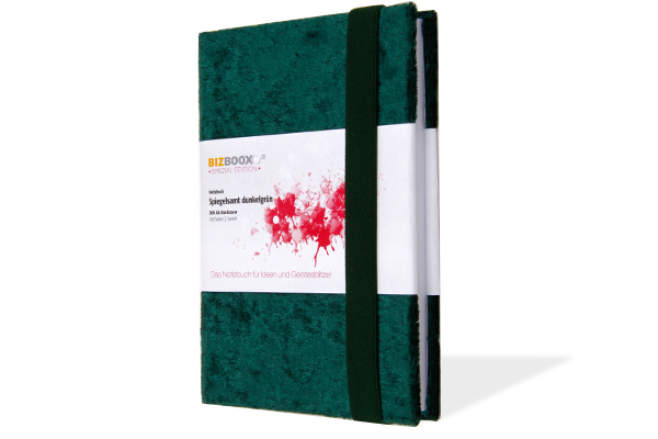 BIZBOOX® Spiegelsamt dunkelgrün DIN A6 BIZBOOX® Spiegelsamt dunkelgrün DIN A6