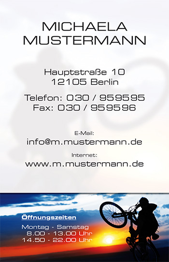 1212010256 Visitenkarte "mountainbike" Visitenkarte "mountainbike"