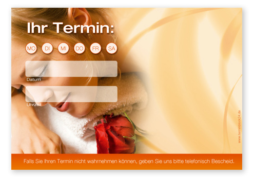 Terminzettel "Dornröschen" - 1 Termin mit Wochentagen Terminzettel "Dornröschen" - 1 Termin mit Wochentagen