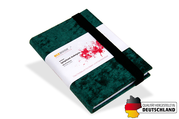 177003 BIZBOOX® Spiegelsamt dunkelgrün DIN A6 BIZBOOX® Spiegelsamt dunkelgrün DIN A6