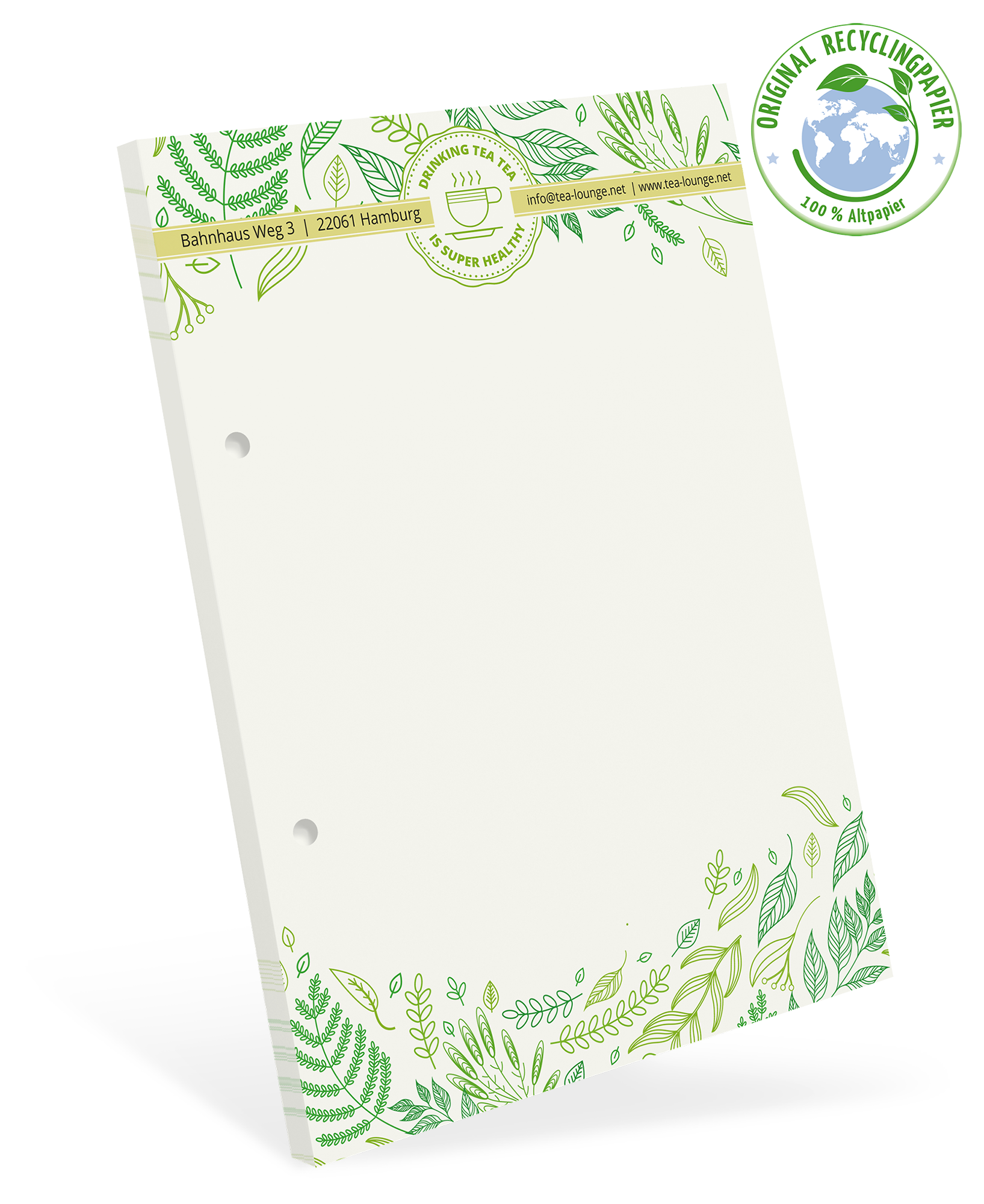 Notizblock Recycling DIN A5 + Abheftlochung Notizblock Recycling DIN A5 + Abheftlochung