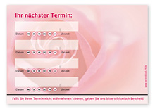 Terminzettel "zarte Rose" - 4 Termine mit Wochentagen