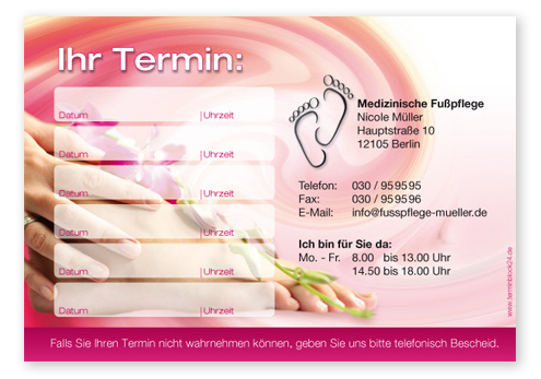 Terminzettel "Streicheleinheiten" - 6 Termine Terminzettel "Streicheleinheiten" - 6 Termine