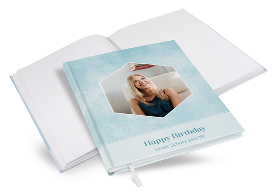 Gästebuch Geburtstag "Soft Aqua"