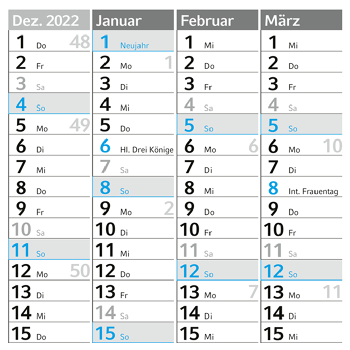 Posterkalender Big 14 blue in Express-Produktion